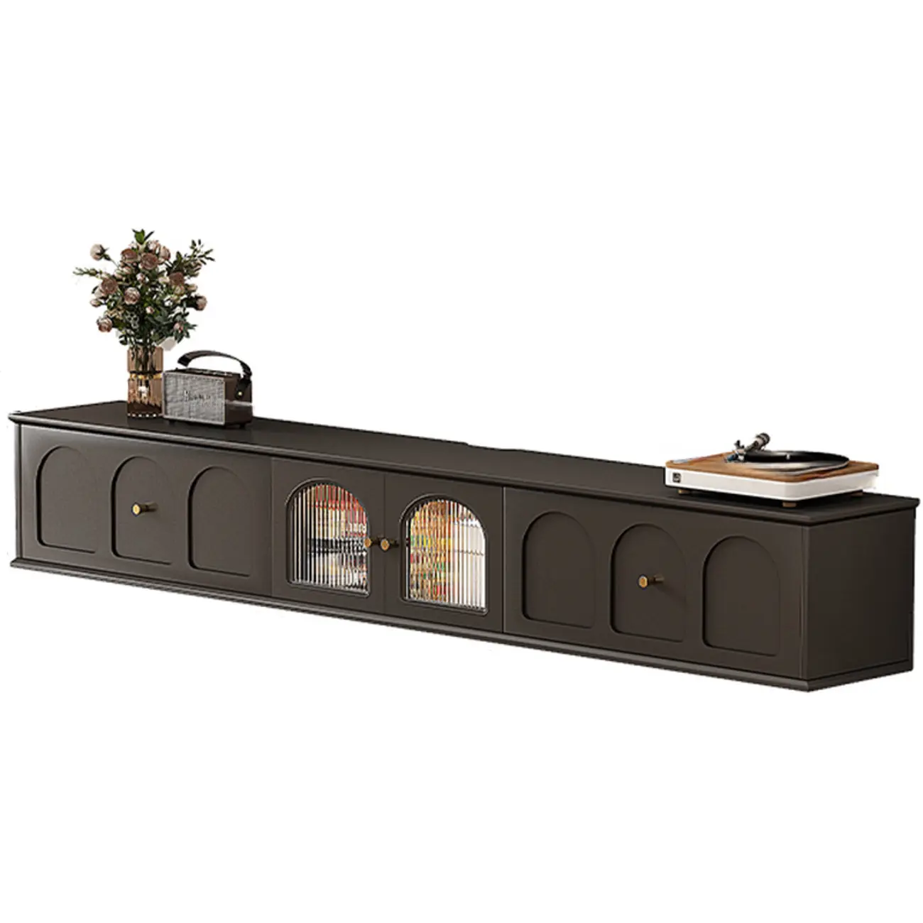 Ink Wood Mid-Century Modern TV Stand with Storage Image - 13 | homeyfad