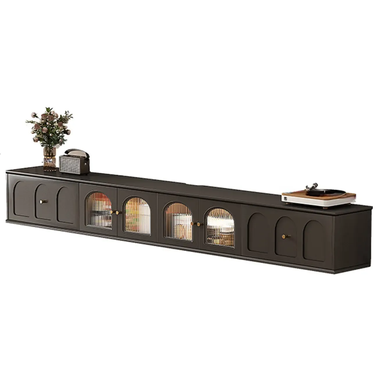 Ink Wood Mid-Century Modern TV Stand with Storage Image - 15