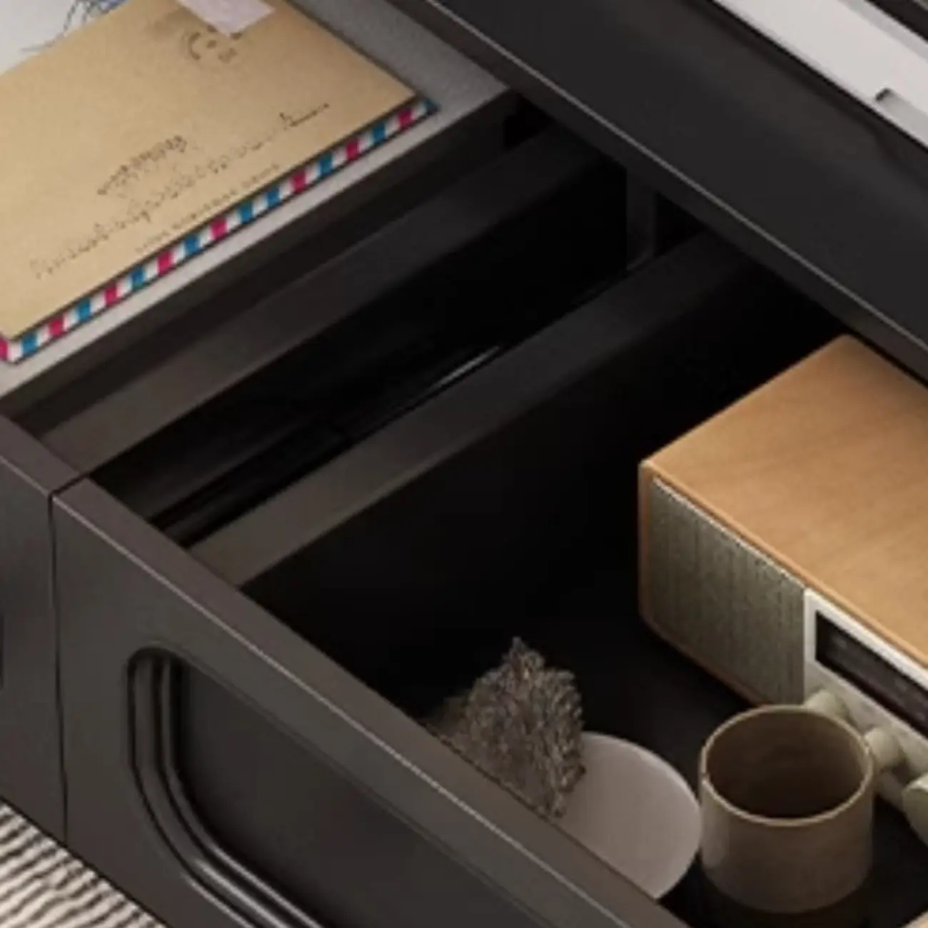 Ink Wood Mid-Century Modern TV Stand with Storage Image - 6 | homeyfad