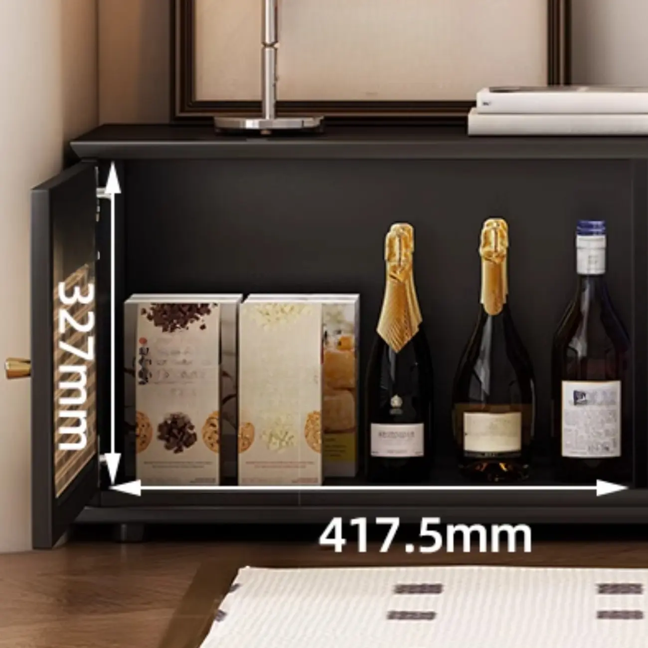 Ink Wood Mid-Century Modern TV Stand with Storage Image - 7 | homeyfad