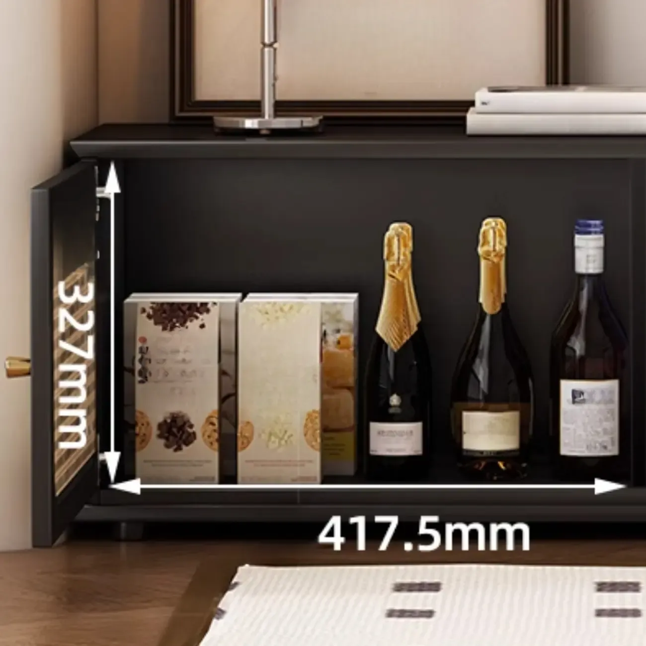 Ink Wood Mid-Century Modern TV Stand with Storage Image - 7