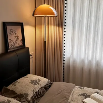 Art Deco Orange Drum Floor Lamp Acrylic Image - 3