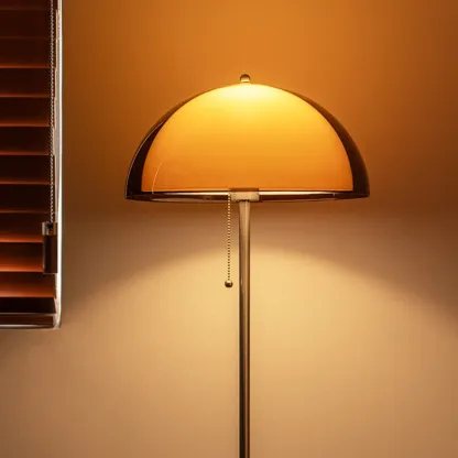 Art Deco Orange Drum Floor Lamp Acrylic Image - 4