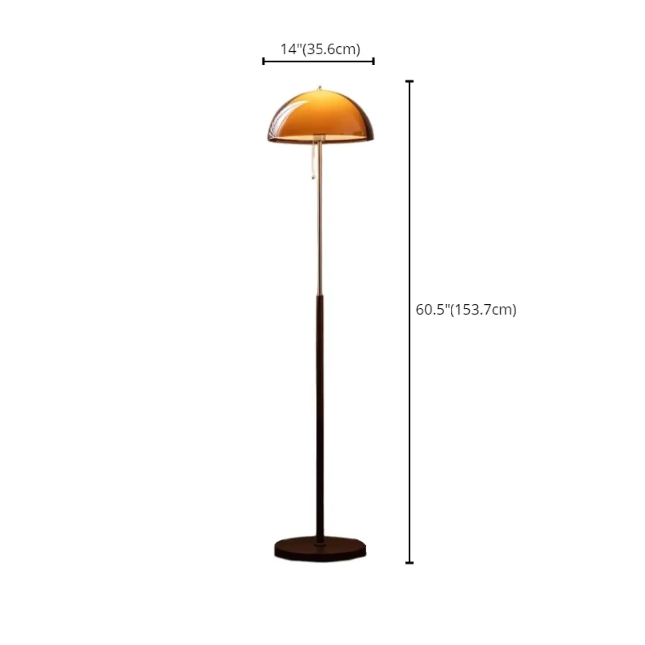 Art Deco Orange Drum Floor Lamp Acrylic #size | homeyfad