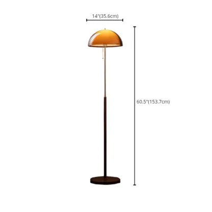 Art Deco Orange Drum Floor Lamp Acrylic #size