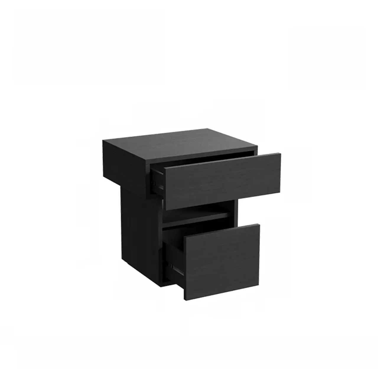 Minimalist 2-drawer Bedside Table With Open Storage Image - 8 | homeyfad