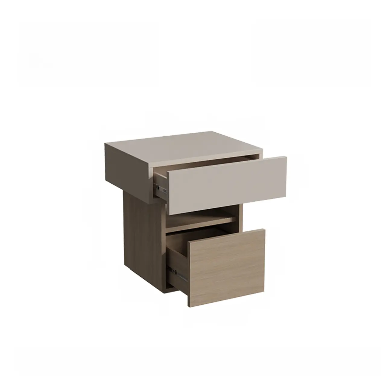 Minimalist 2-drawer Bedside Table With Open Storage Image - 14 | homeyfad