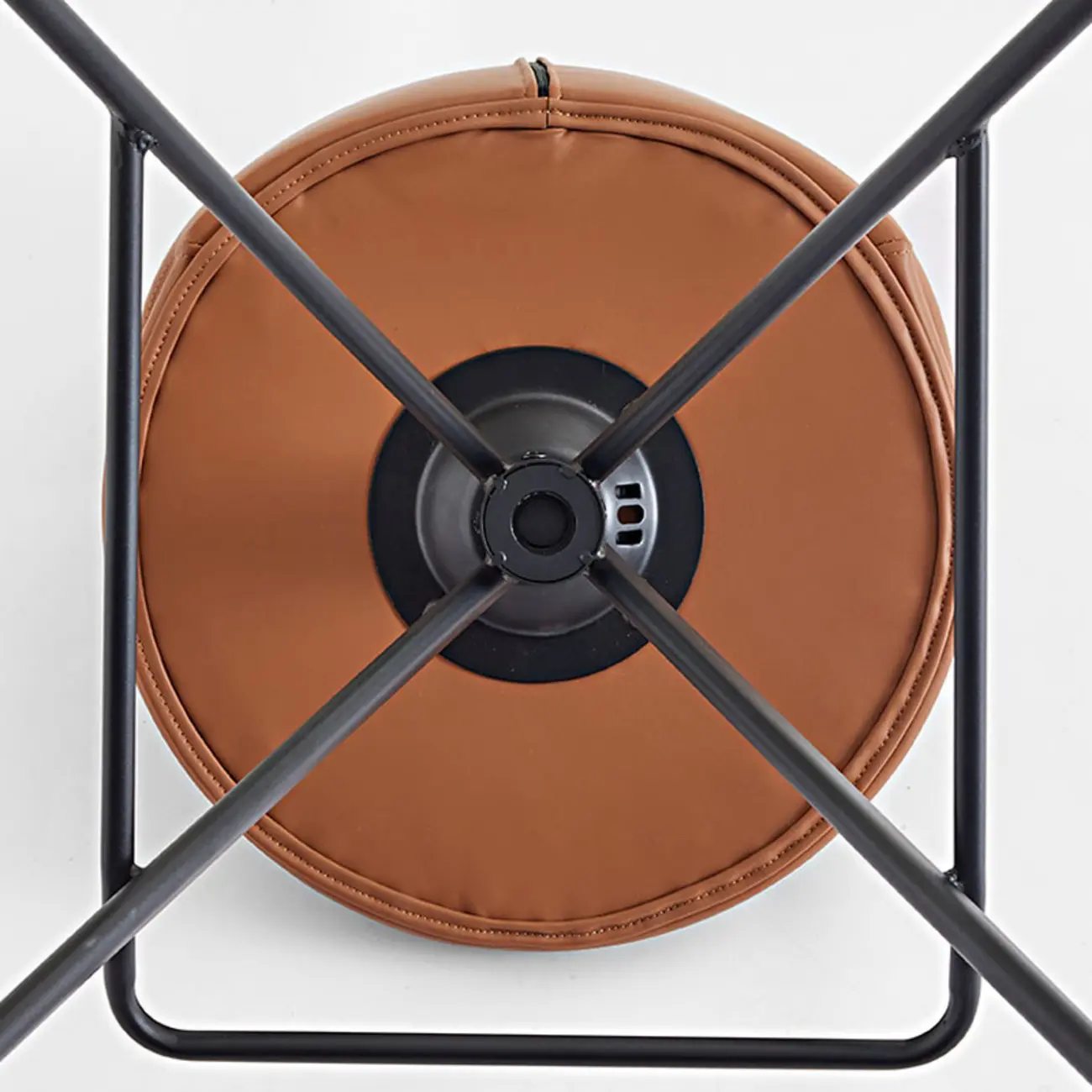 Modern Round Leather Swivel Counter Stools for Kitchen Island Image - 8 | homeyfad