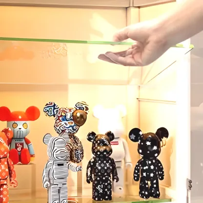 Narrow Adjustable White Metal Glass Corner Display Cabinet Image - 8