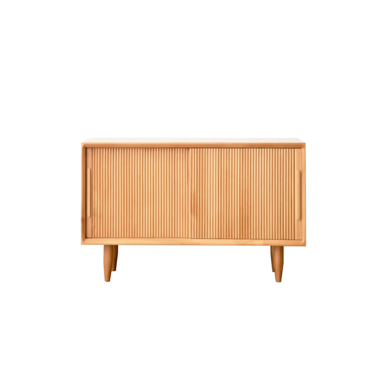 Walnut Wooden Cabinet Entryway Bench Sliding Doors | HomeyFad