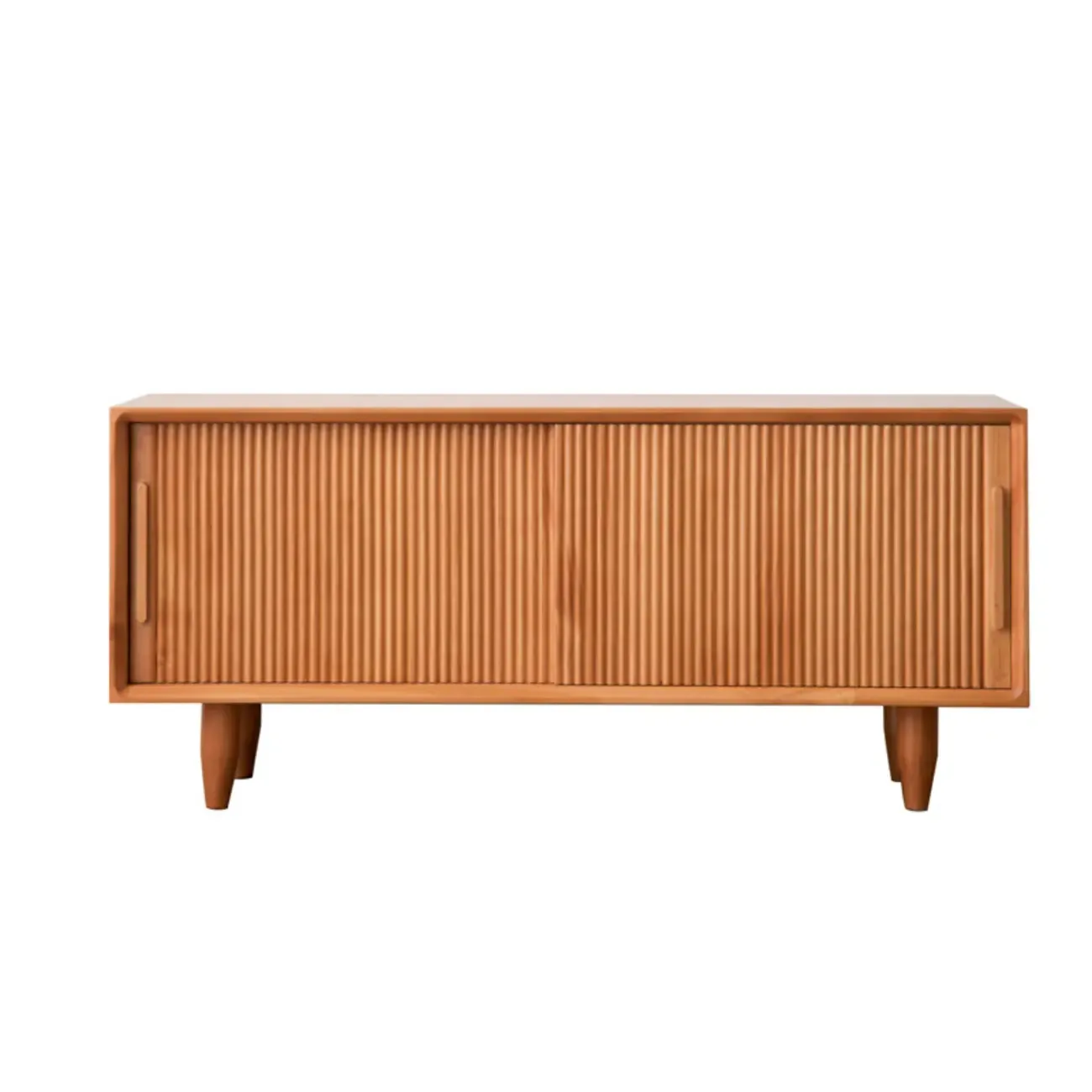 Entryway Walnut Wooden Shoe Bench with Sliding Doors Image - 15