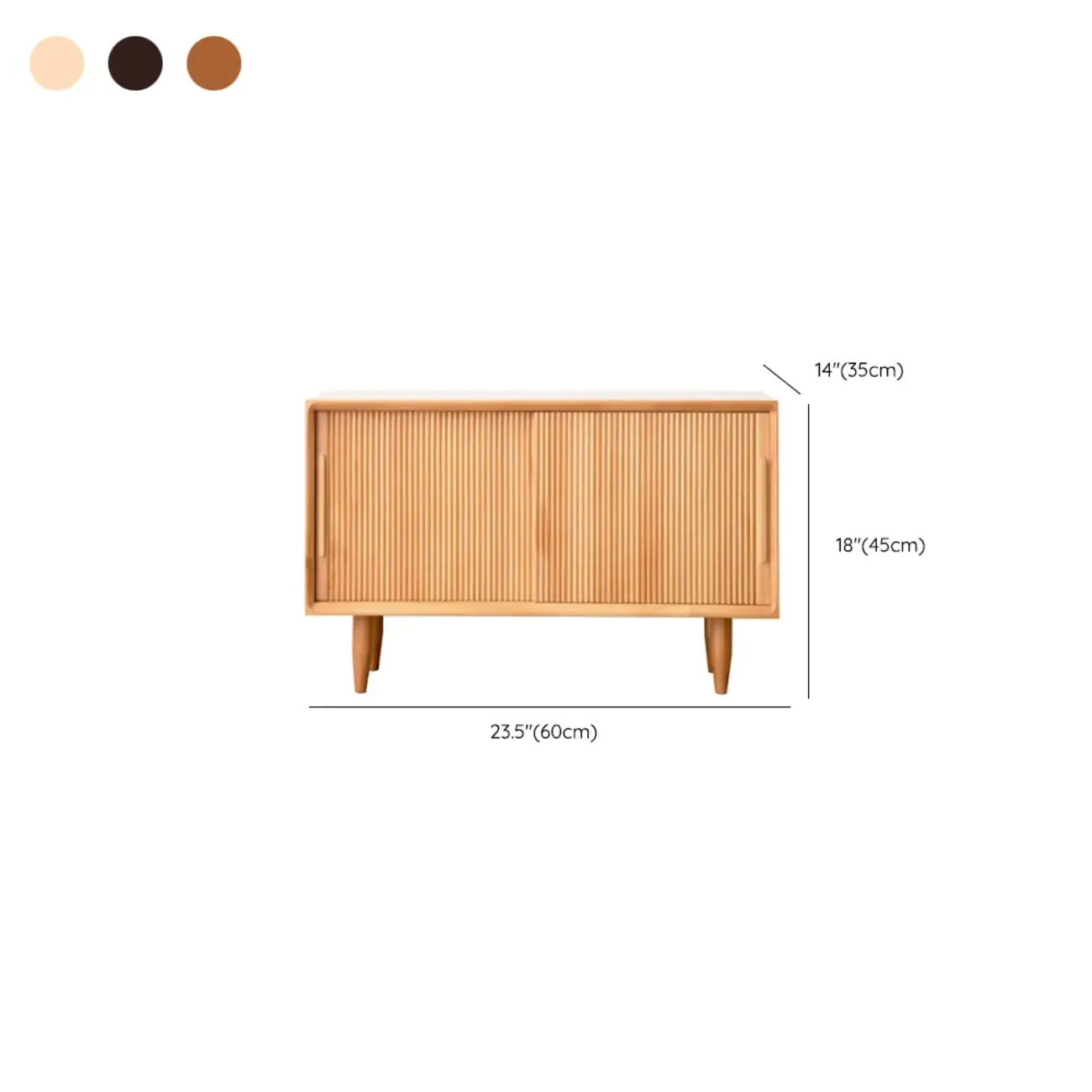 Entryway Walnut Wooden Shoe Bench with Sliding Doors #size