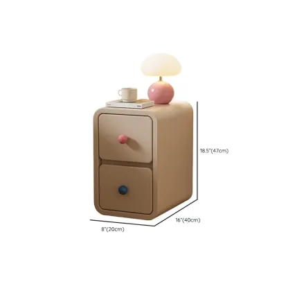 Narrow Rectangular Wood Nightstand with Drawers Image - 17