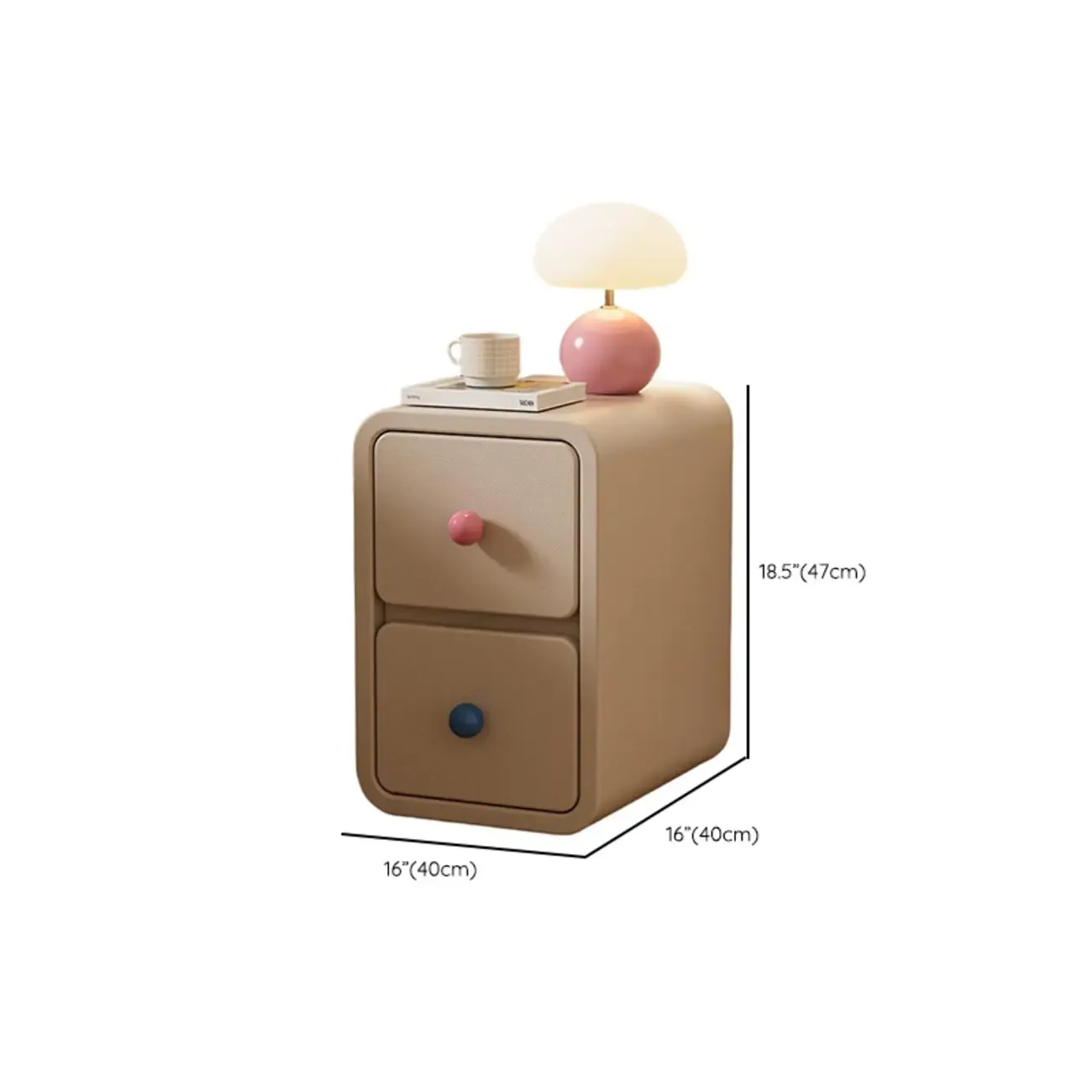 Narrow Rectangular Wood Nightstand with Drawers Image - 19