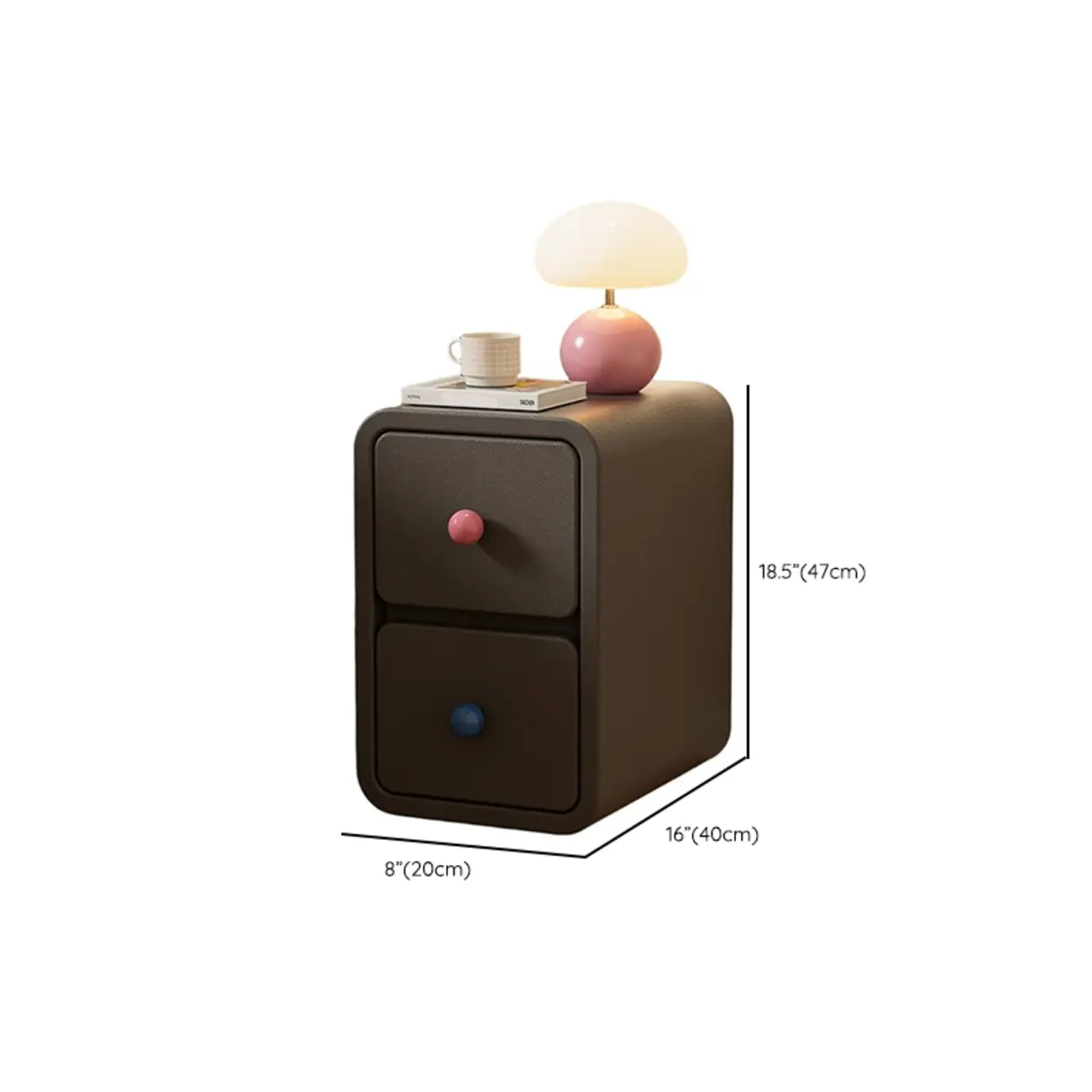 Narrow Rectangular Wood Nightstand with Drawers Image - 23 | homeyfad