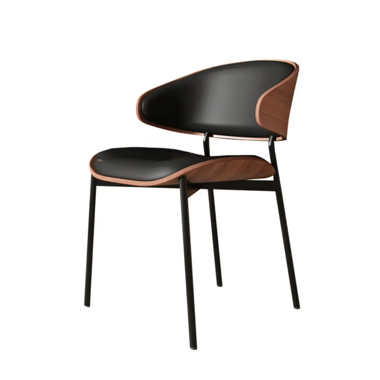 Art Deco Faux Leather Low Back Dining Chair Image - 9 | homeyfad