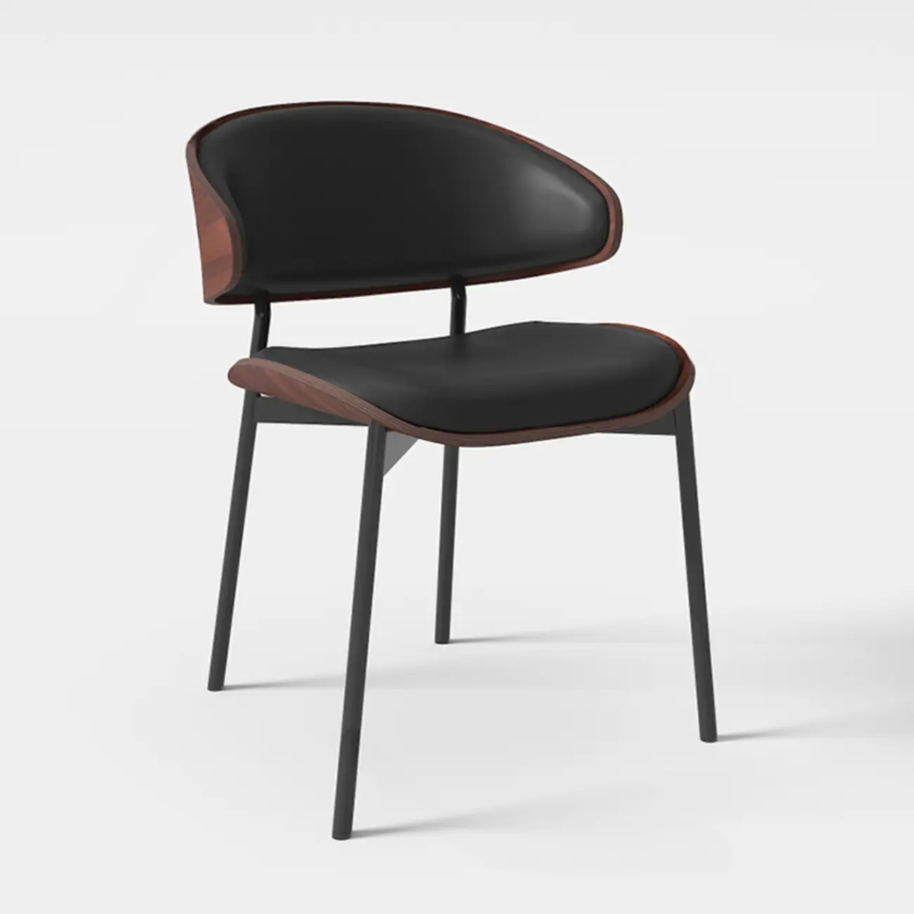 Art Deco Faux Leather Low Back Dining Chair Image - 10 | homeyfad