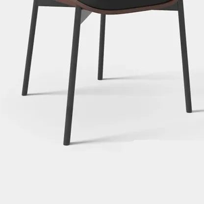 Art Deco Faux Leather Low Back Dining Chair Image - 15