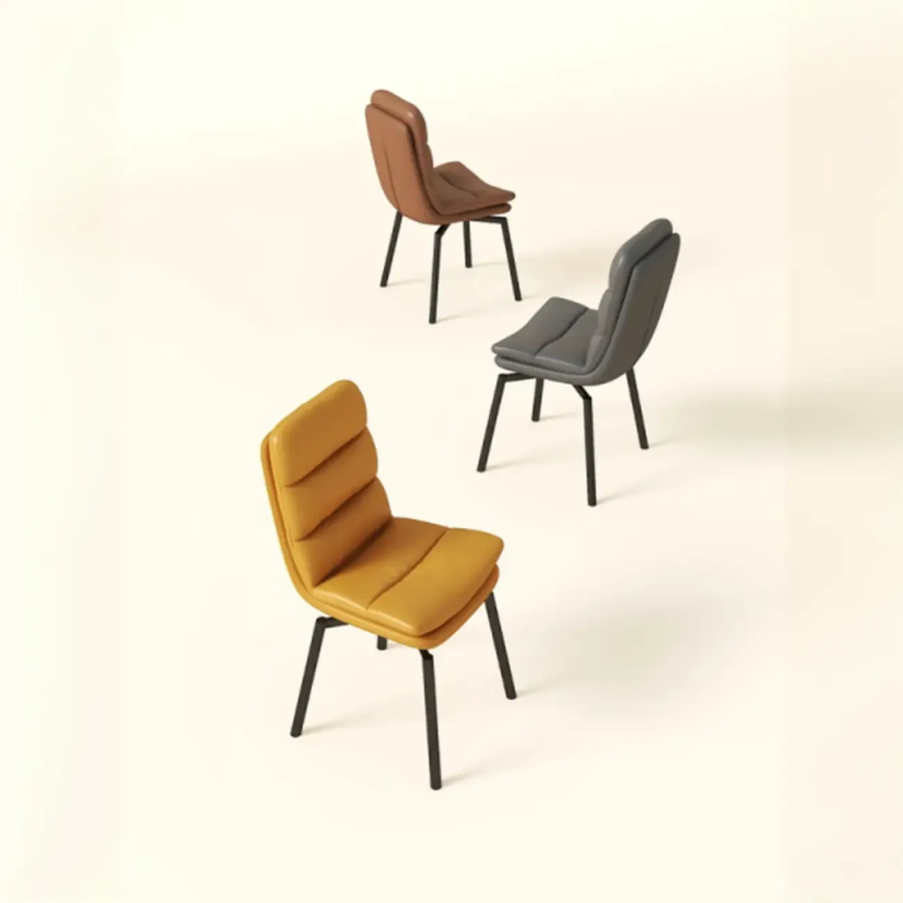 Art Deco Faux Leather Swivel Dining Chair Image - 1