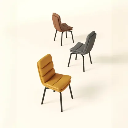 Art Deco Faux Leather Swivel Dining Chair Image - 1