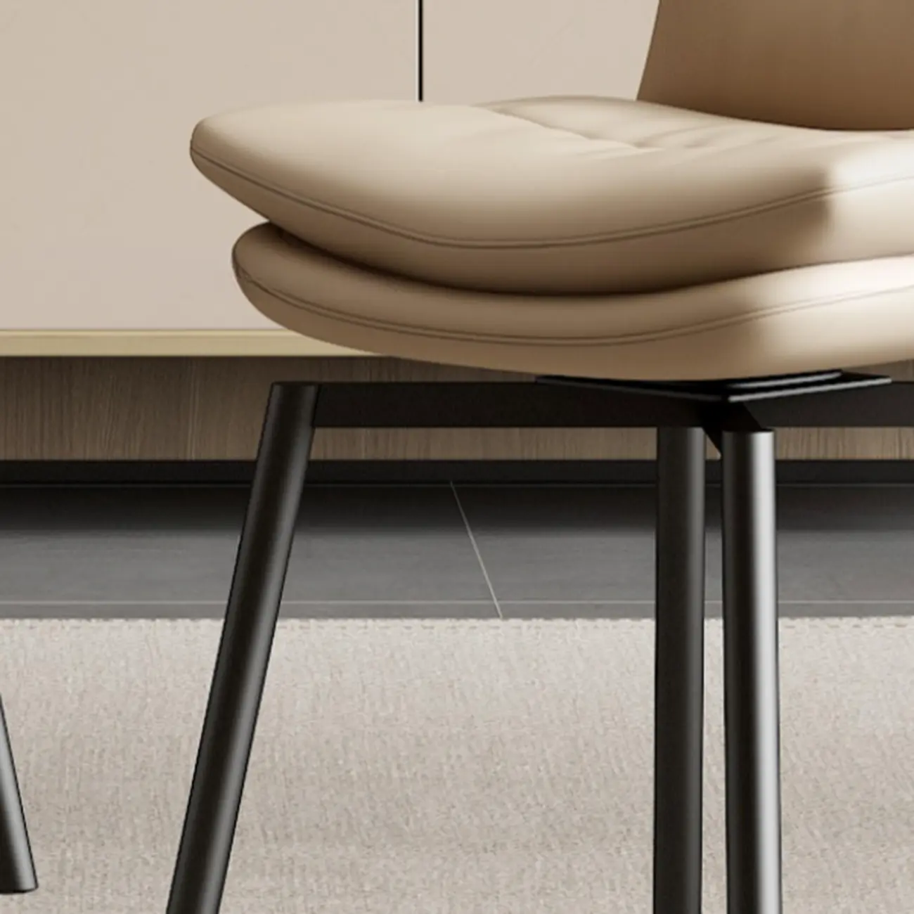 Art Deco Faux Leather Swivel Dining Chair Image - 9 | homeyfad