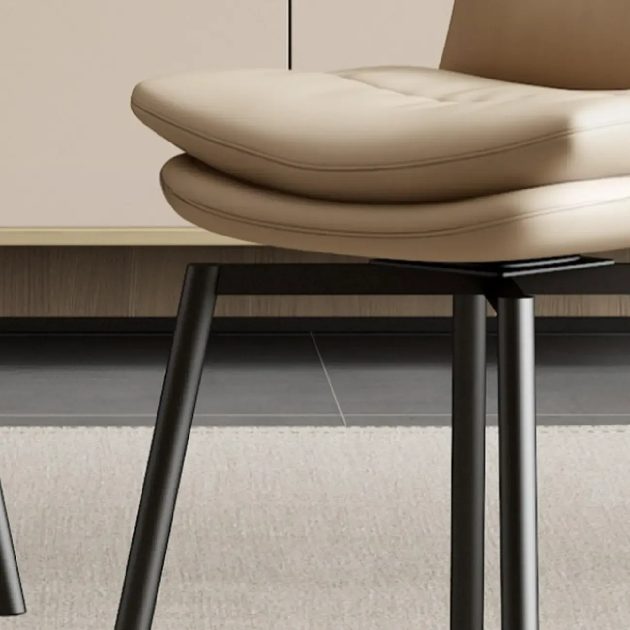 Art Deco Faux Leather Swivel Dining Chair Image - 9