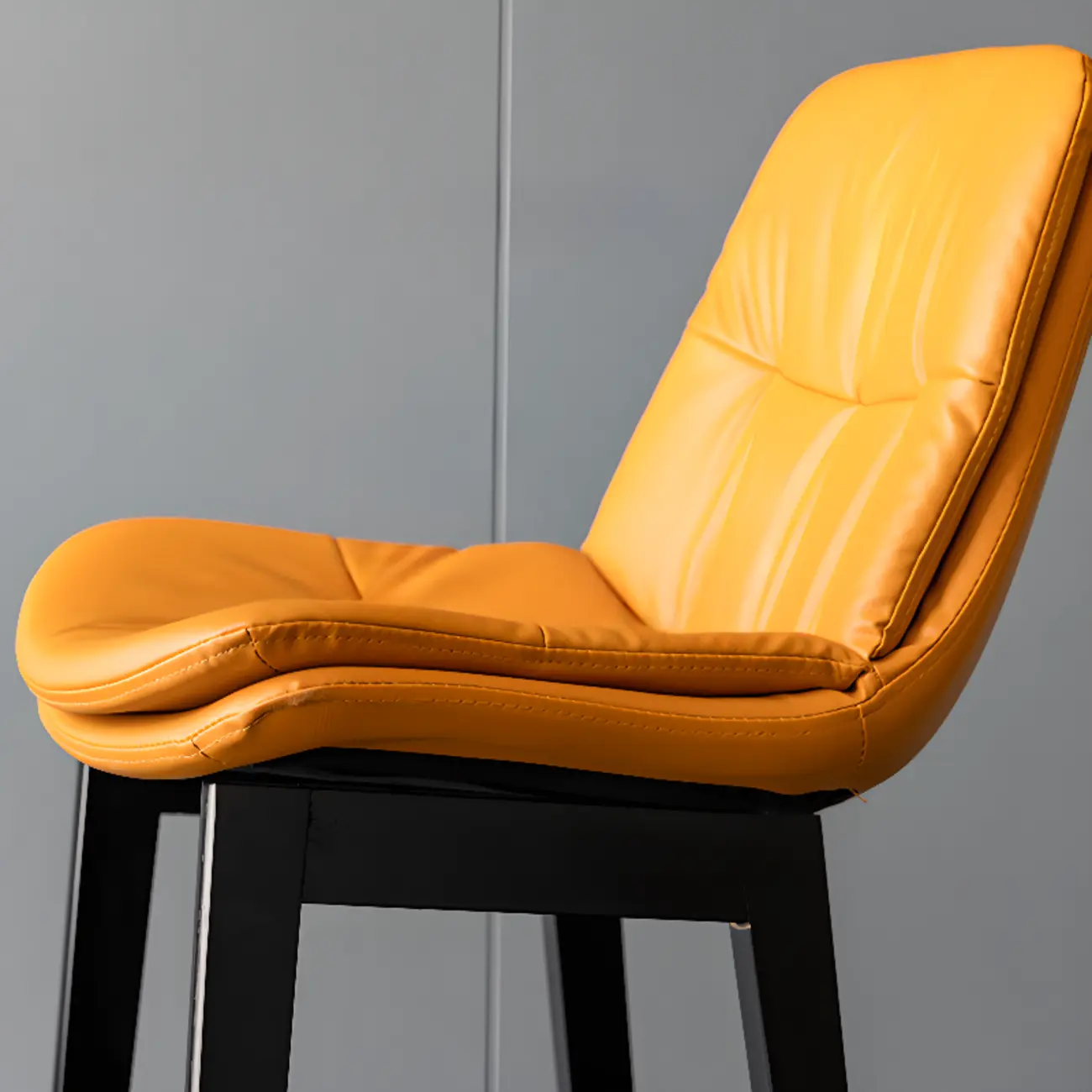 Saddle Upholstered Wood Leather Bar Stools with Backs Image - 9 | homeyfad