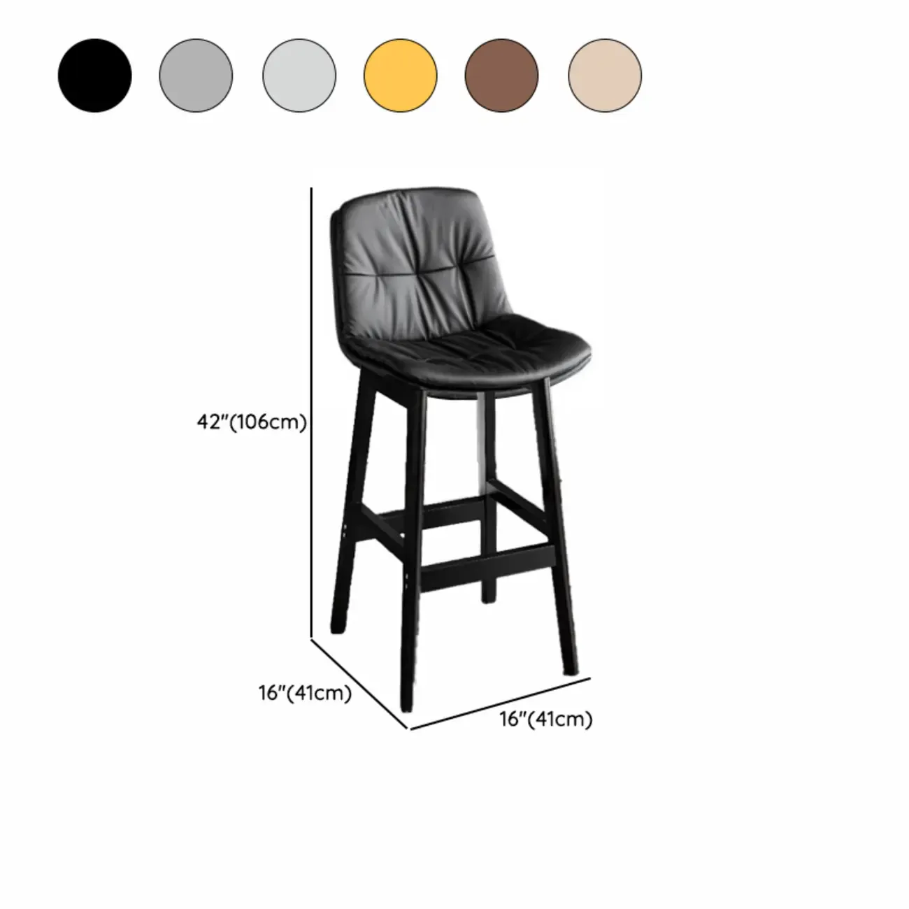 Saddle Upholstered Wood Leather Bar Stools with Backs Image - 19
