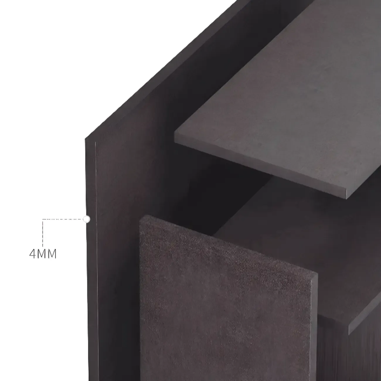 White Rectangular Multi-Shelves Glass Wood Wine Cabinet Image - 10