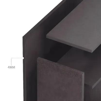 White Rectangular Multi-Shelves Glass Wood Wine Cabinet Image - 10