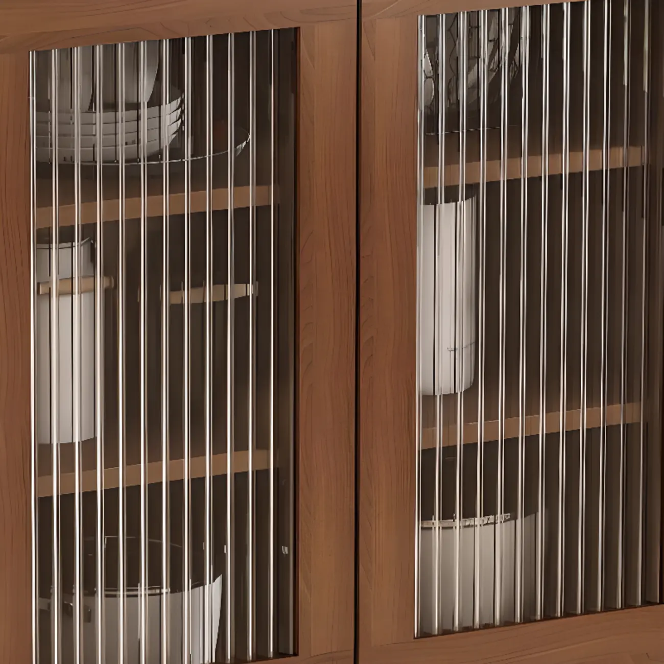 Freestanding Brown Stone-Top Cocoa Wood Sideboard with Doors Image - 8 | homeyfad