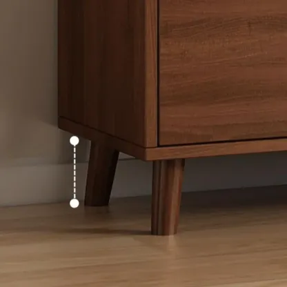 Freestanding Brown Stone-Top Cocoa Wood Sideboard with Doors Image - 11