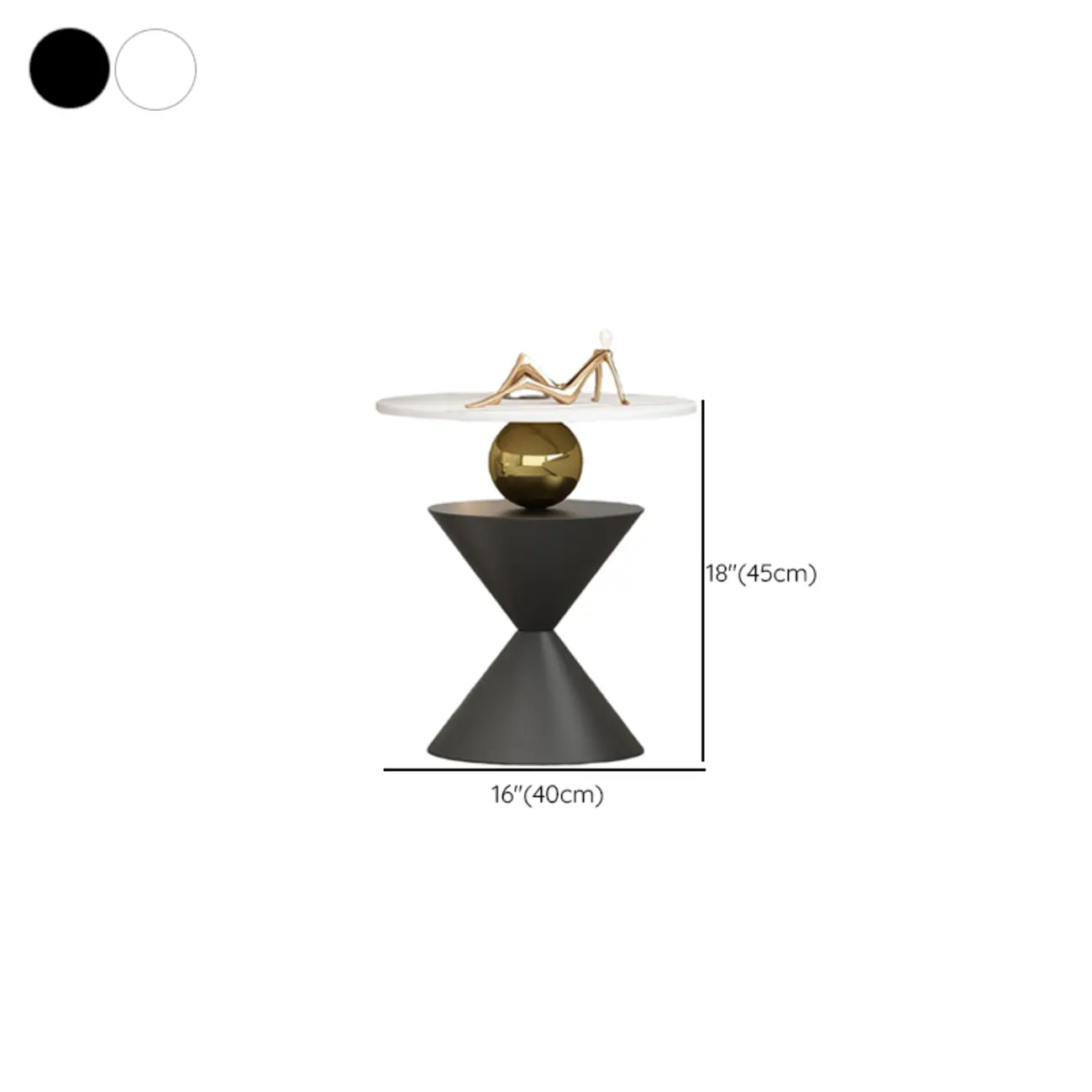 Glam White Stone Stump Base Round Side Table Image - 10 | homeyfad