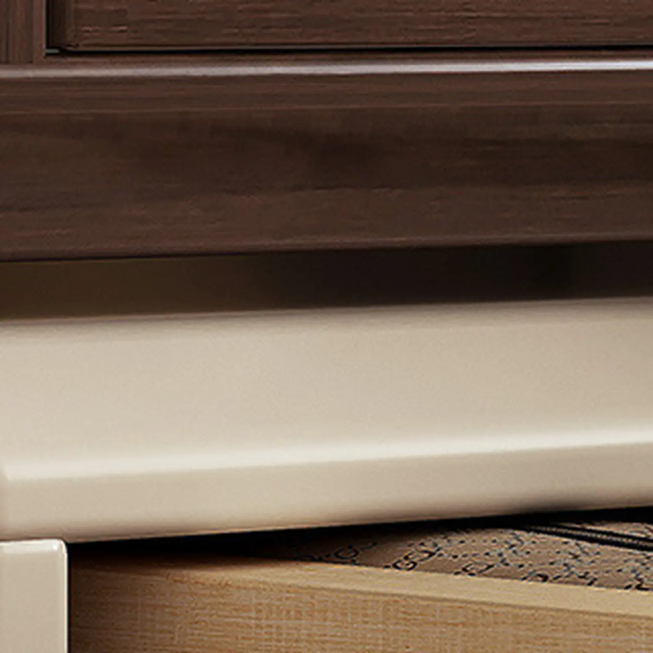 Creative Modern Swivel Beige Wooden 3 Drawers Nightstand Image - 10 | homeyfad