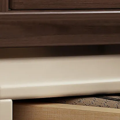 Creative Modern Swivel Beige Wooden 3 Drawers Nightstand Image - 10