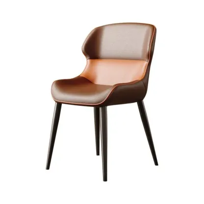Modern Faux Leather Full Back Dining Chair Image - 3