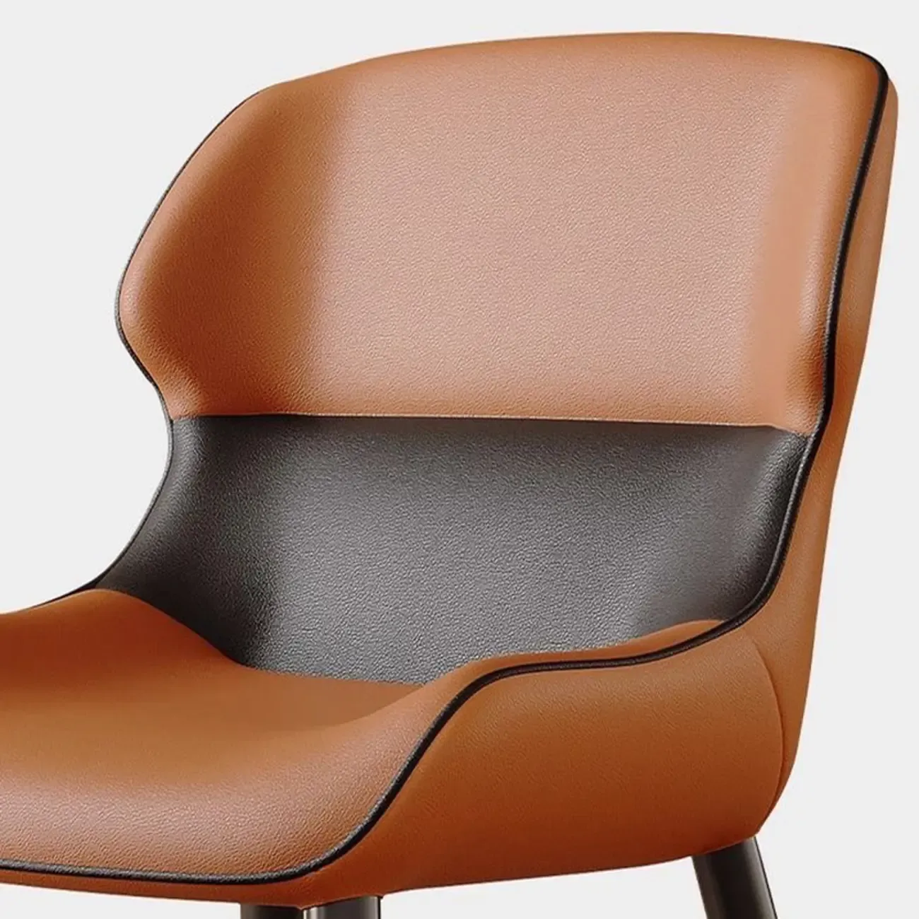 Modern Faux Leather Full Back Dining Chair Image - 6