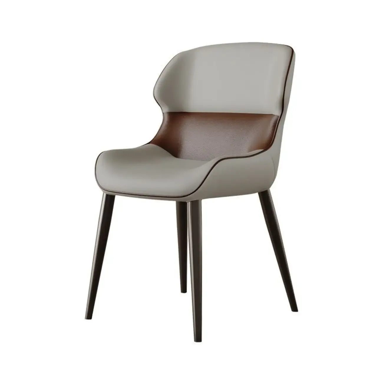 Modern Faux Leather Full Back Dining Chair Image - 7