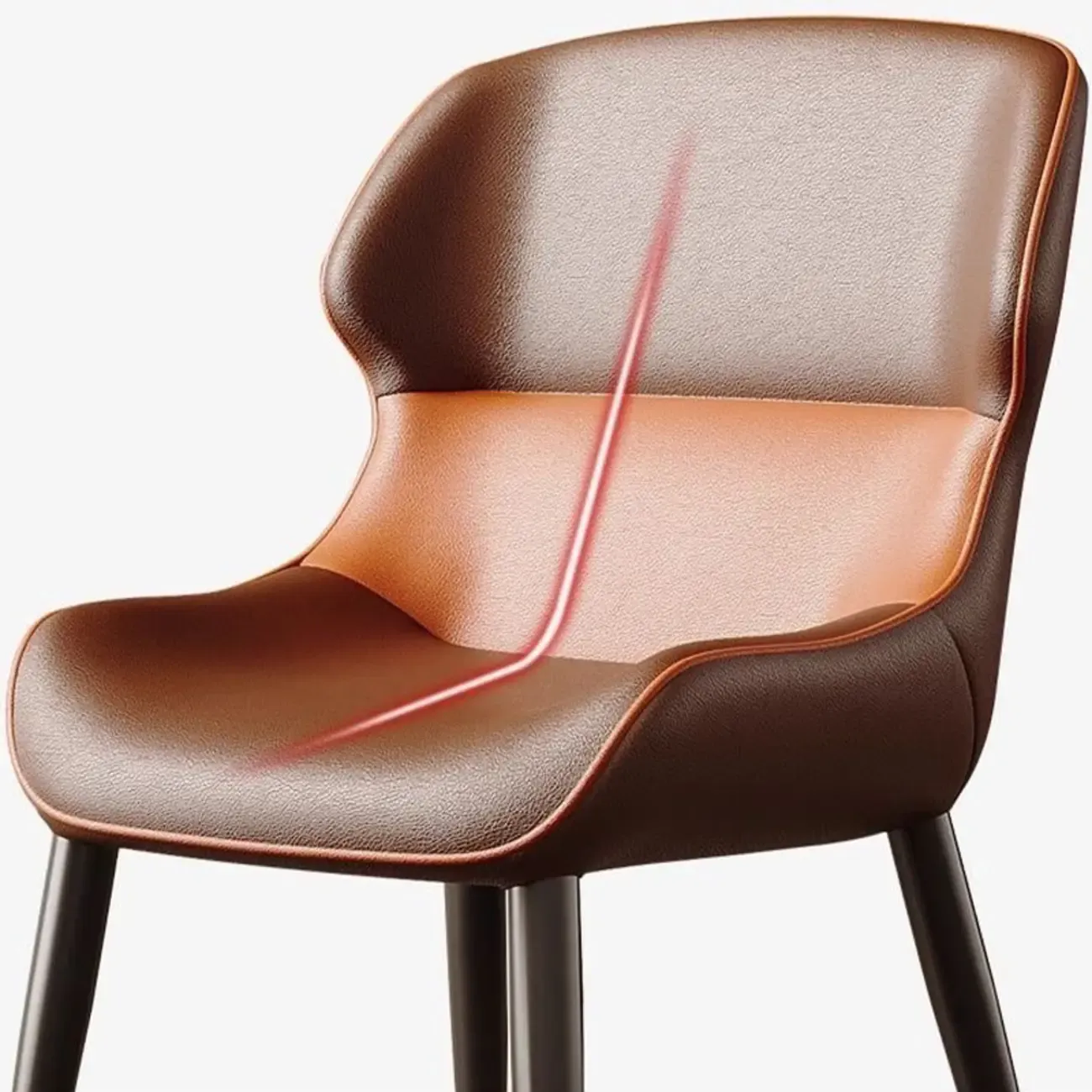 Modern Faux Leather Full Back Dining Chair Image - 8