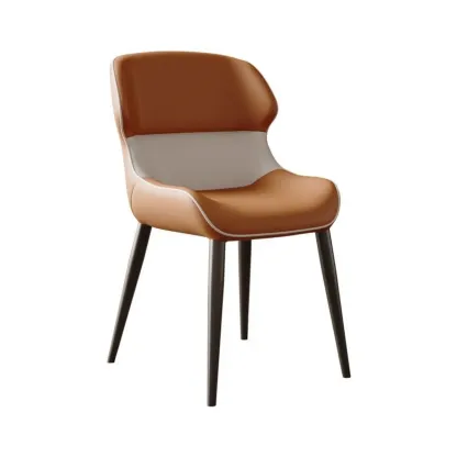 Modern Faux Leather Full Back Dining Chair Image - 9