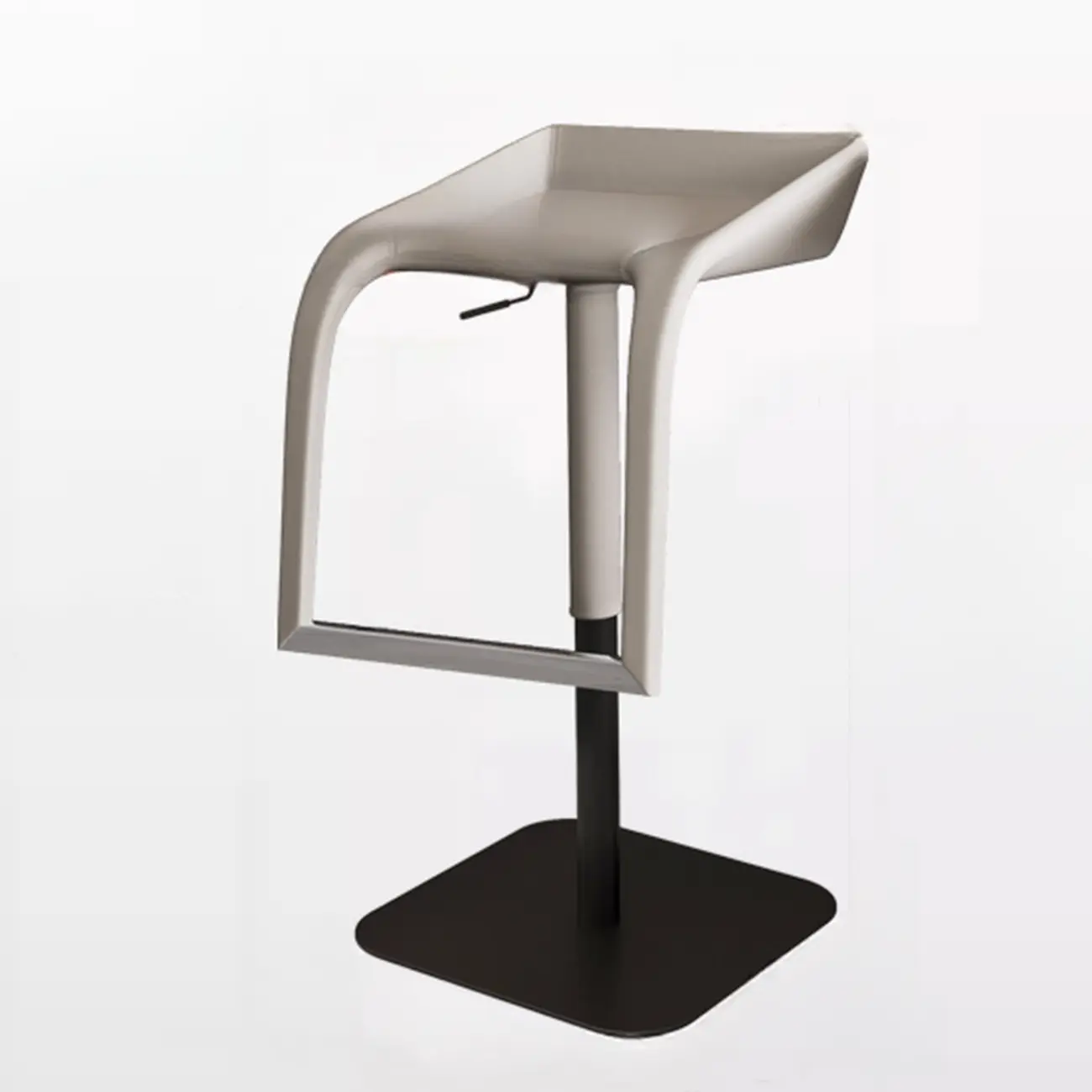 Rectangular Metal Frame Leather Rotating Backless Bar Stool Image - 8 | homeyfad