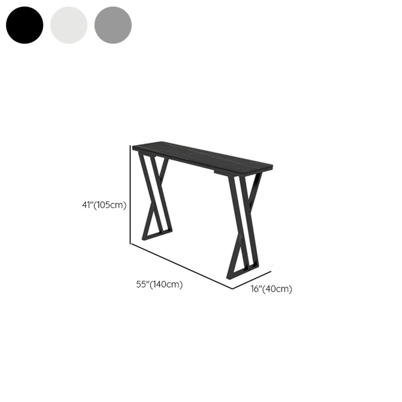 Rectangular Sleek Stone Top Metal Gray Double Pedestal Bar Table Image - 11 | homeyfad