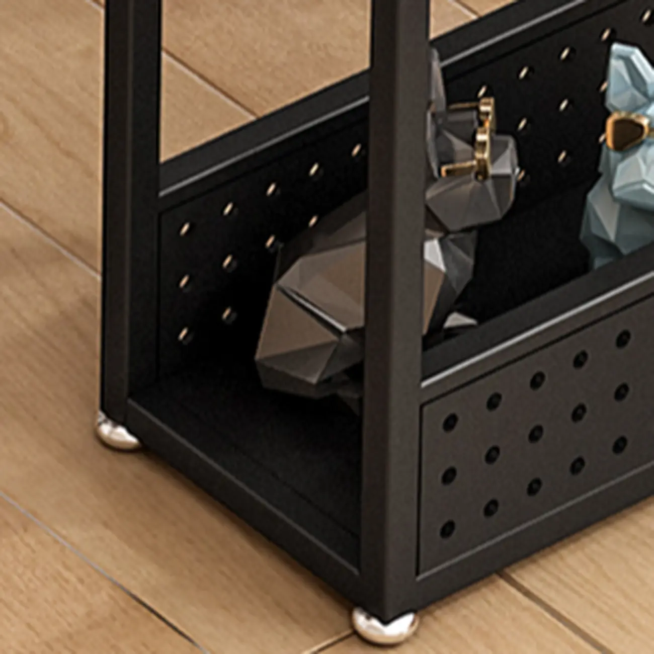 Rectangular Brown Wooden Metal Storage Bar Table Image - 5 | homeyfad