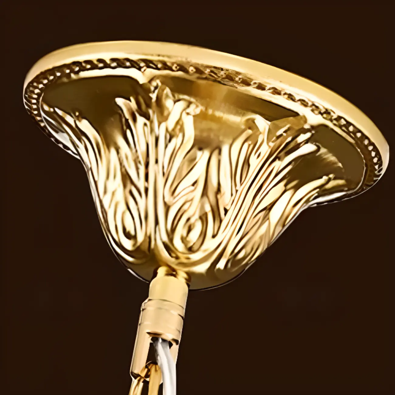 Luxurious Gold Crystal Leaf Round Pendant Chandelier Image - 11 | homeyfad