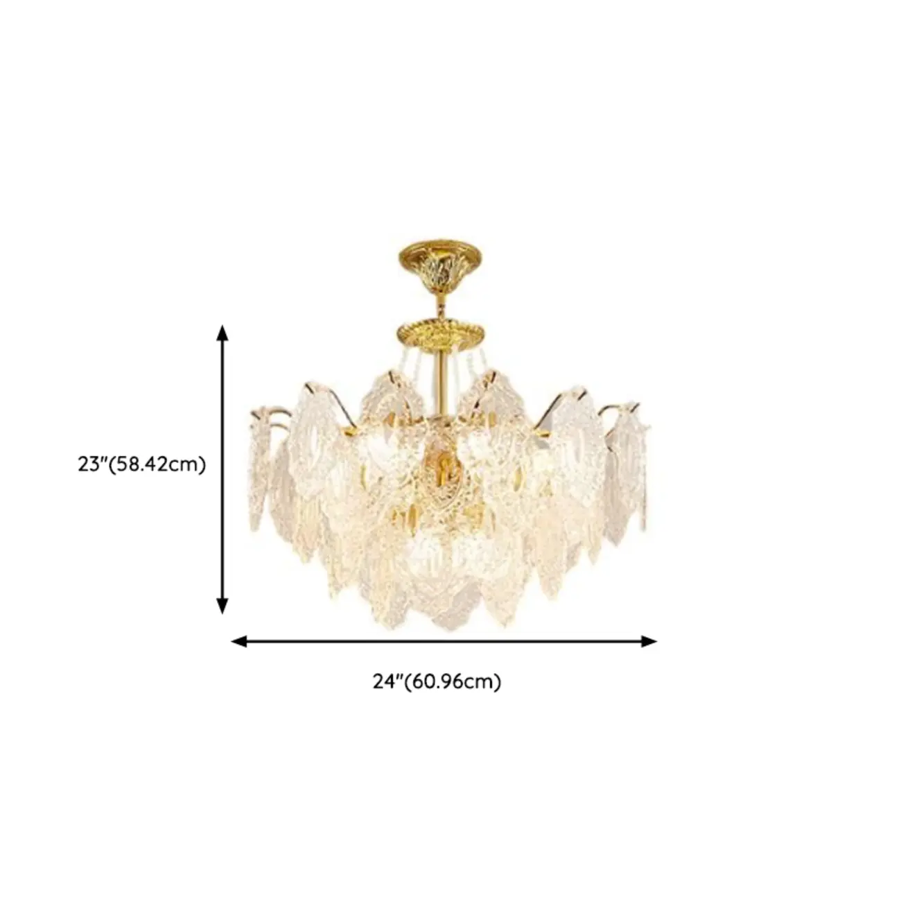 Luxurious Gold Crystal Leaf Round Pendant Chandelier Image - 13 | homeyfad