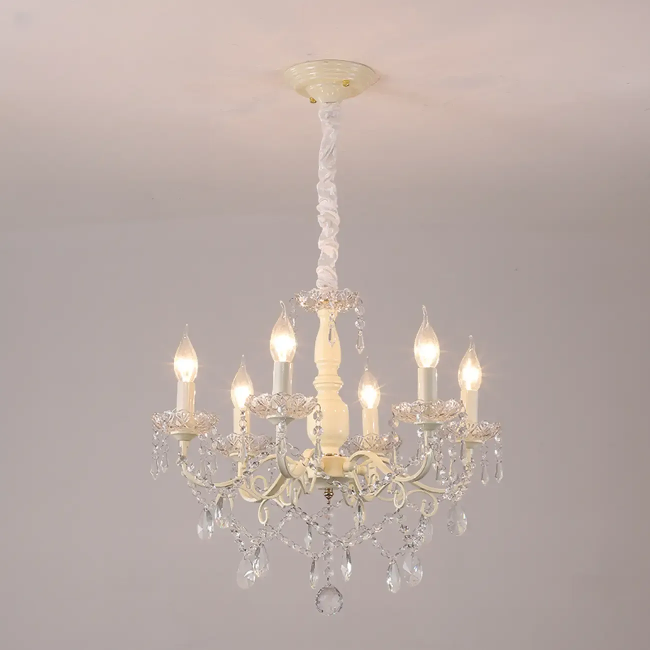 French Romantic Dimmable 8-Light Crystal Chandelier Image - 3