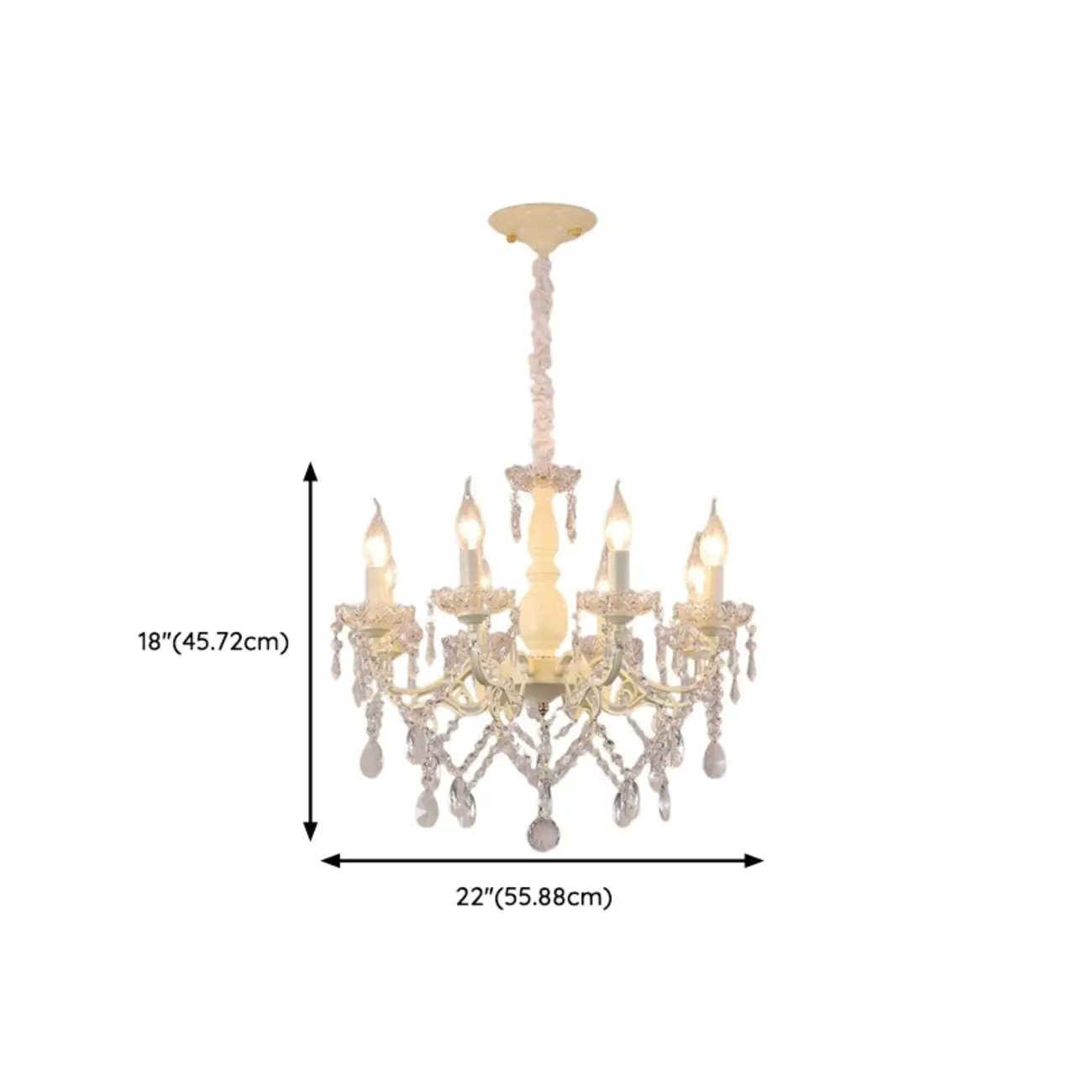 French Romantic Dimmable 8-Light Crystal Chandelier Image - 9 | homeyfad