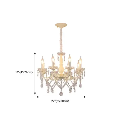 French Romantic Dimmable 8-Light Crystal Chandelier Image - 9