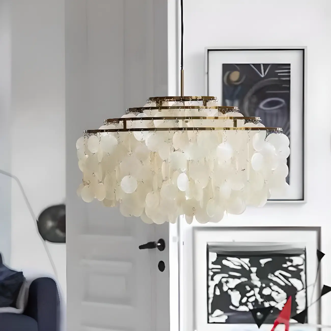 Retro Metal Coppery Tiered Shell Wind Chimes Chandelier Image - 1 | homeyfad