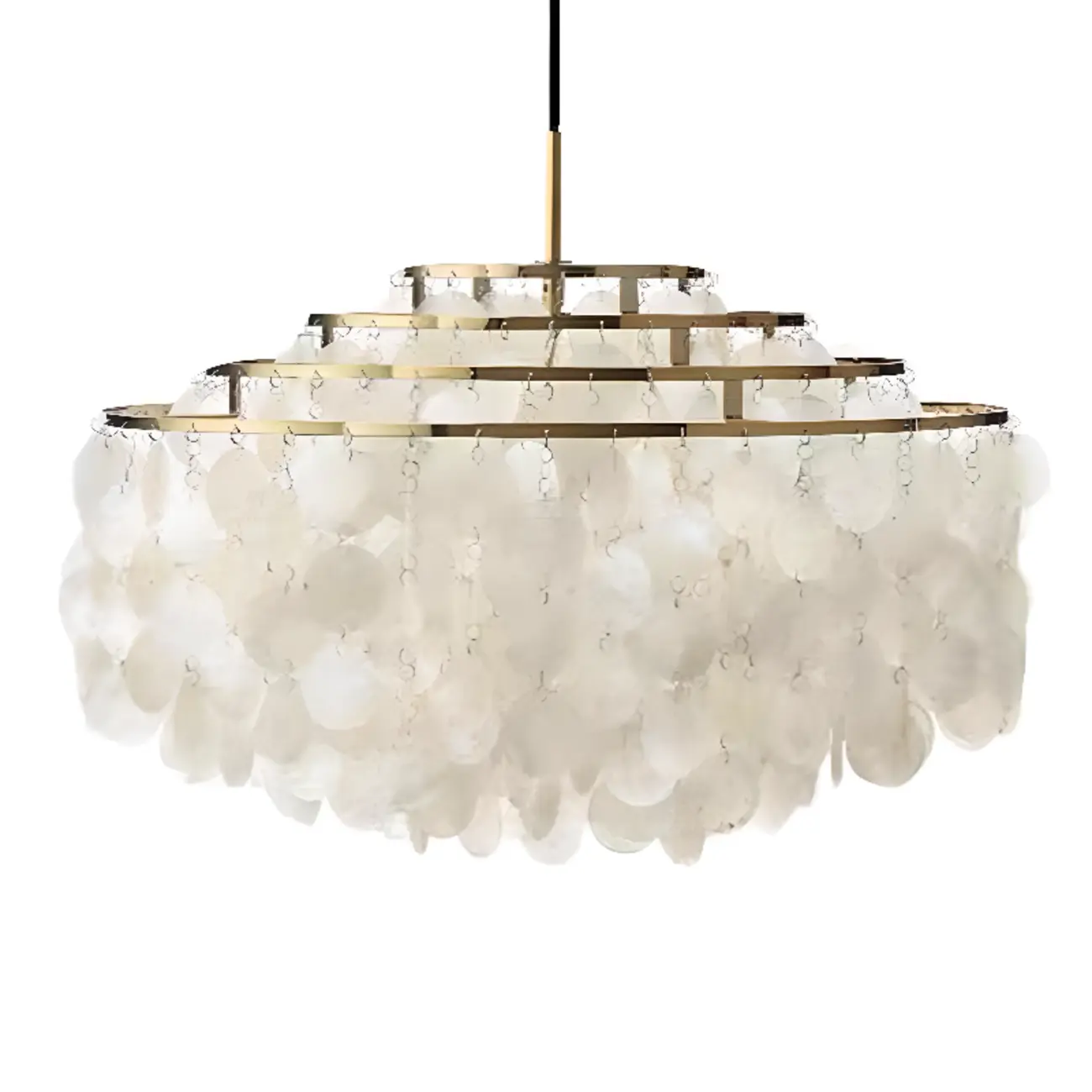 Retro Metal Coppery Tiered Shell Wind Chimes Chandelier Image - 4 | homeyfad